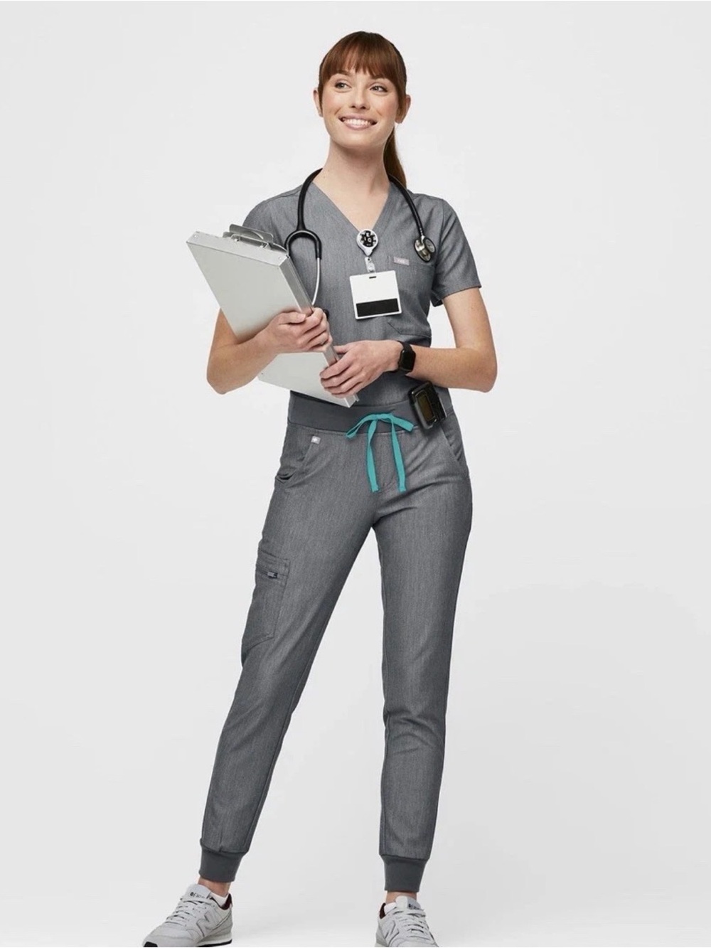 FIGS Women’s Scrubs Set, 6XL, Graphite